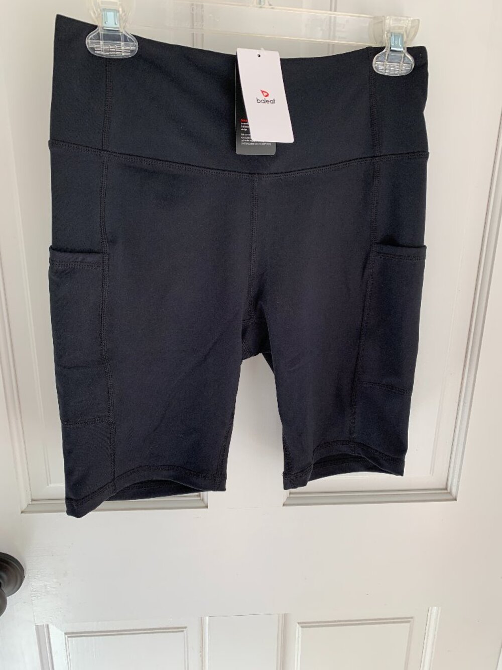 NWT Baleaf womens size M black high waist workout shorts